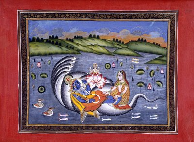 Vishnu y Lakshmi, ilustración de 