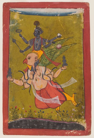 Vishnu en Garuda, c.1725 o anterior de Indian School