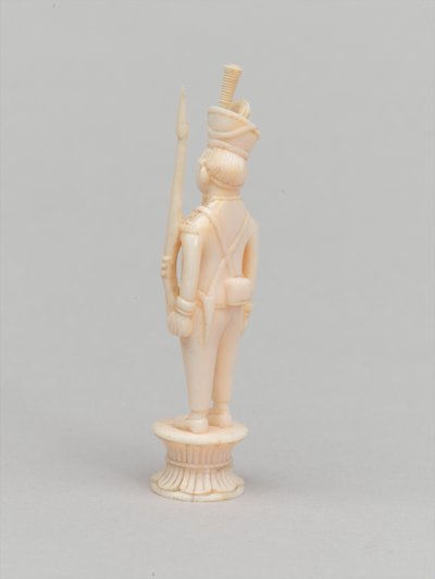 Peón blanco, pieza de ajedrez, India, circa 1820 de Indian School