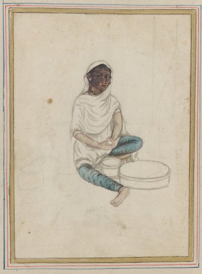 Mujer moliendo maíz de Indian School