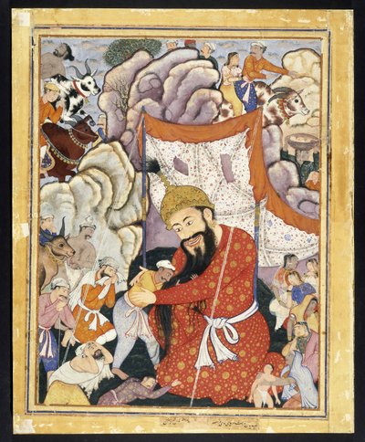 Zumurrud Shah se Refugia en las Montañas, ca. 1570 de Indian School