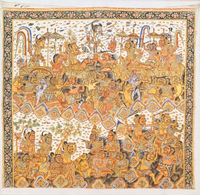 Ramayana (color balinés sobre lienzo) de Indonesian Indonesian
