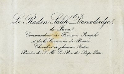 Tarjeta de visita de Raden Saleh Danoedirdgio, c.1850-80 de Indonesian School