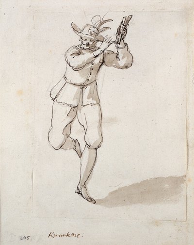 Un hombre con castañuelas y campanas de Inigo Jones