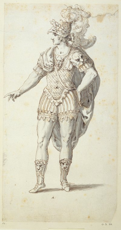 Diseño final para el vestido de Oberón, c.1611 de Inigo Jones