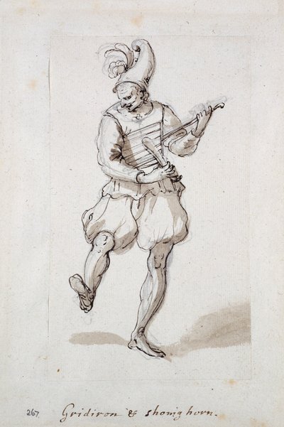 Hombre con parrilla y calzador de Inigo Jones