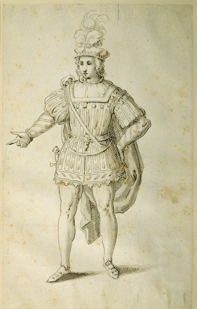 Joven con traje británico antiguo, c.1611 de Inigo Jones