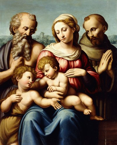 La Madonna y el Niño con el Infante San Juan Bautista de Innocenzo da Imola