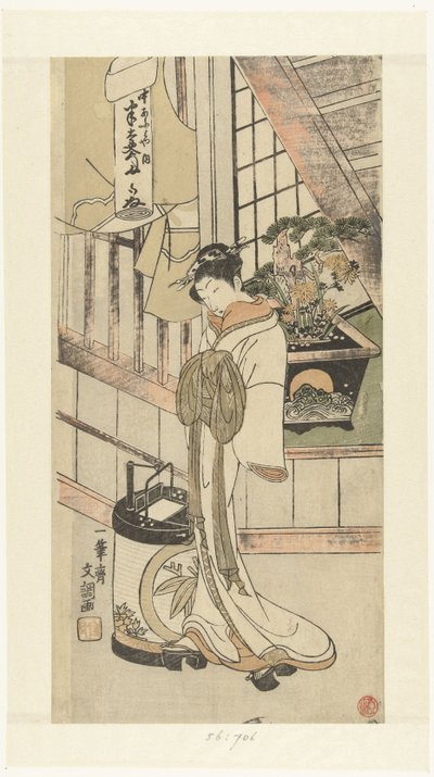 Cortesana Handayu de la casa Naka-omi de Ippitsusai Bunchō