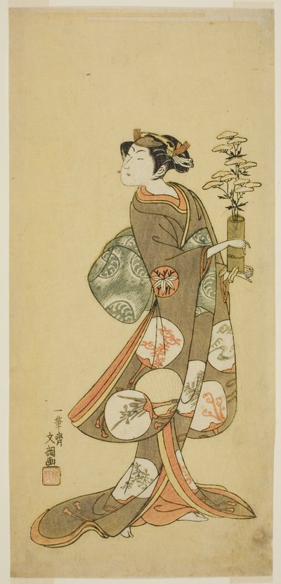 El actor Yamashita Kyonosuke I en un papel femenino de Ippitsusai Bunchō