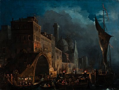 Una noche de gala veneciana, 1825-1835 de Ippolito Caffi