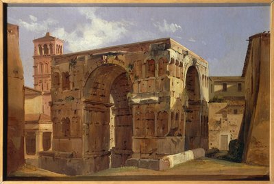 Italia, Roma, Arco de Jano al pie de Via Velabro de Ippolito Caffi