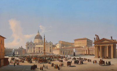 Plaza San Pedro, Roma de Ippolito Caffi