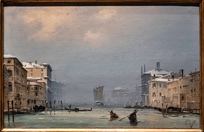 Nieve y niebla en el Gran Canal de Ippolito Caffi