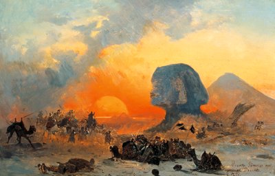 El viento Simoun en el desierto de Ippolito Caffi