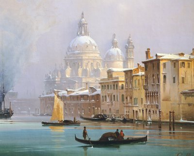 Venecia cubierta de nieve de Ippolito Caffi