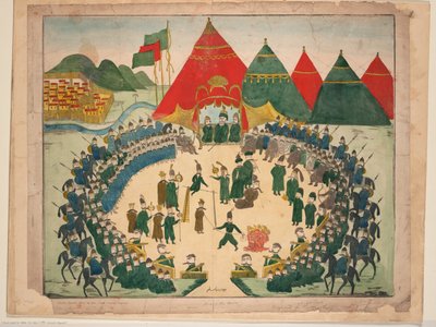 La ejecución en presencia del Shah persa de Iranian Master