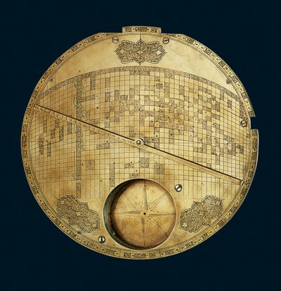 Mapa del Mundo Centrado en La Meca, dinastía Safávida, de Isfahan de Iranian School