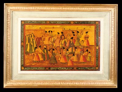 Uno de un par de paneles pintados, Irán Qajar, 1850-75 de Iranian School