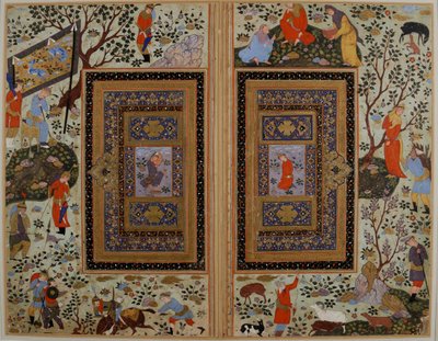 Doble página. Irán, Isfahan, principios del siglo XVII de Iranian master.