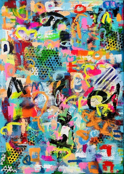 Graffiti abstracto y vibrante de Irene Chua