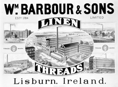 Anuncio de Wm. Barbour y Sons de Irish School