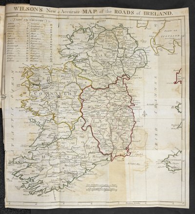 Mapa de carreteras en Irlanda, de 