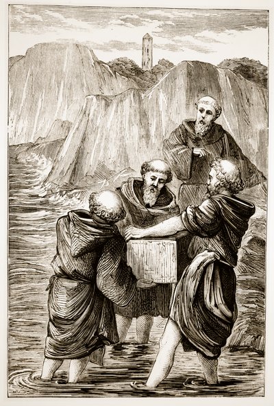 La caja de Santa Brígida, de The Trias Thaumaturga, o Tres Santos Milagrosos de Irlanda, por Mary Cusack (1829-99) publicado c.1890s de Irish School