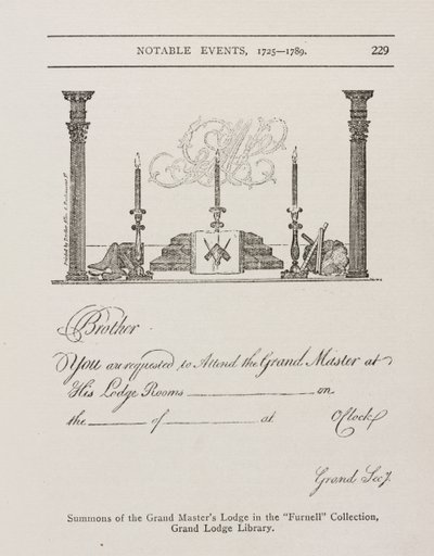 Convocatoria de la Gran Logia de Maestros, mediados de 1700 de Irish School