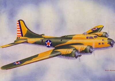 Boeing B-17E, Flying Fortress (litografía en color) de Irvin L. Holcombe