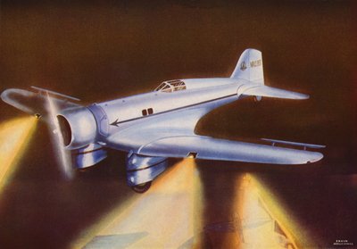 Northrop Gamma (litografía en color) de Irvin L. Holcombe