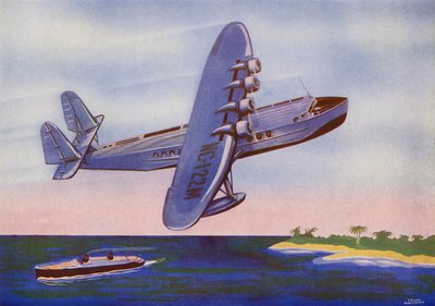Sikorsky S-42, Bermuda Clipper (litografía en color) de Irvin L. Holcombe