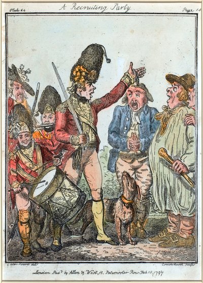 Una fiesta de reclutamiento de Isaac (after) Cruikshank