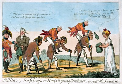 Salto militar, o Consejos para jóvenes caballeros de Isaac (after) Cruikshank