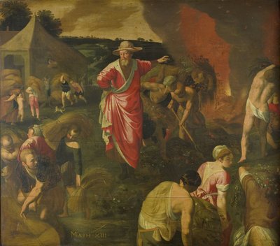 Parábola de la cizaña entre el trigo de Isaac Claesz. van Swanenburg (attributed to)