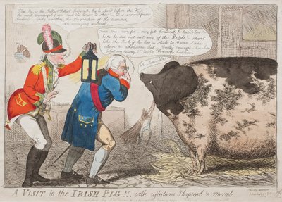 ¡¡Una visita al cerdo irlandés!! Con reflexiones físicas y morales de Isaac Cruikshank