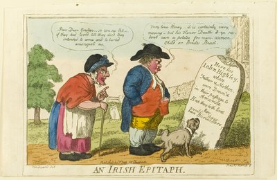 Un epitafio irlandés de Isaac Cruikshank