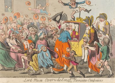 Lord Mum überwältigt von Pariser Umarmungen de Isaac Cruikshank
