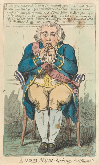 Lord Mum chupándose el pulgar de Isaac Cruikshank