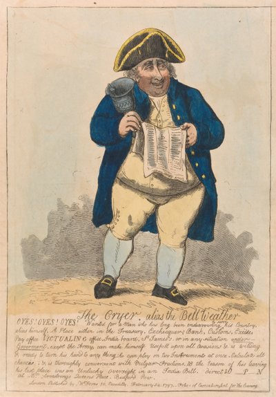 Der Rufer, alias der Glockenwetter de Isaac Cruikshank