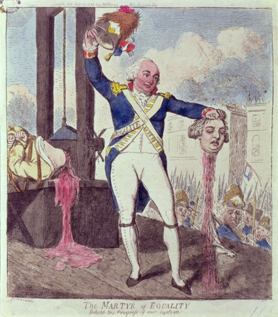 El mártir de la igualdad: He aquí el progreso de nuestro sistema, publicado por S.W. Fores, 1793 de Isaac Cruikshank