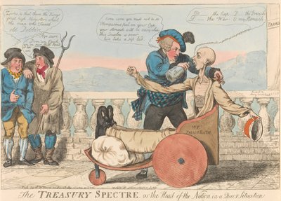 Das Schatzamt-Spektakel oder das Staatsoberhaupt in einer seltsamen Lage de Isaac Cruikshank