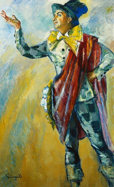 Retrato de Karl Gerhard como Thesbis, de pie y de cuerpo entero de Isaac Grunwald