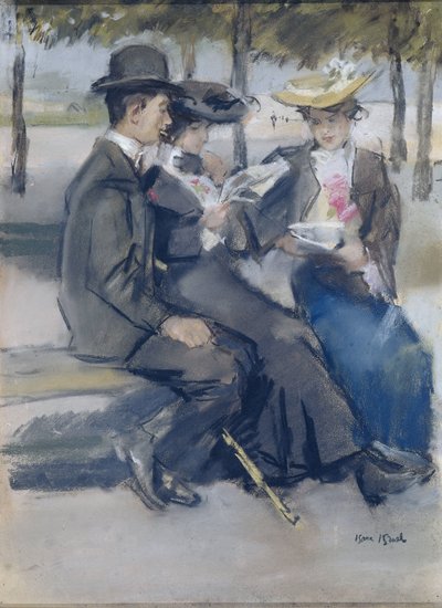 En el Bosque de Boulogne, cerca de París de Isaac Israels (signed by artist)
