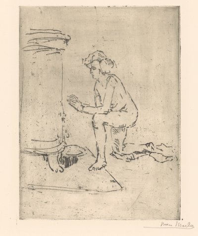 Modelo de rodillas para la estufa de Isaac Israels (signed by artist)
