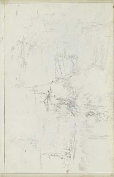 Abklatsch del dibujo de tiza en la hoja 5 verso de Isaac Israels