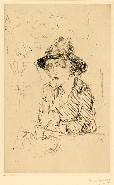 Dama en la mesa del desayuno de Isaac Israels