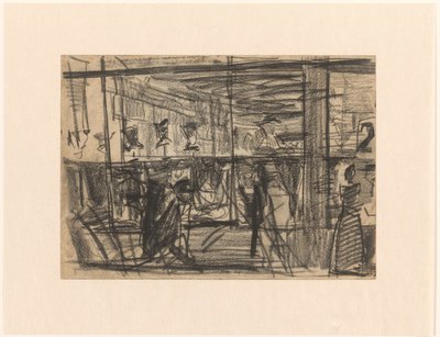 El escaparate de una sombrerería en Nieuwendijk, en Ámsterdam, por la noche de Isaac Israels