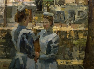Las sirvientas en Leidsegracht de Isaac Israels