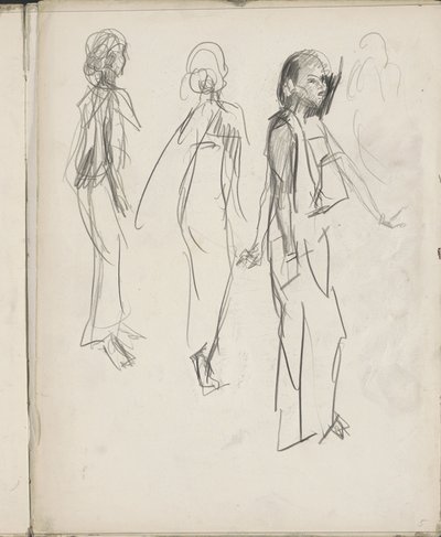 Tres figuras indias de pie de Isaac Israels